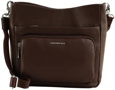 MANDARINA DUCK Leren schoudertas Mellow Leather Crossover Bag Espresso donkerbruin