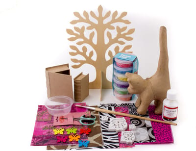 Décopatch® luxe knutselpakket Juwelenboom Poes | Foam Clay® decoupage | knutselidee