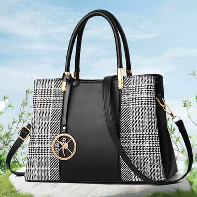REDOM Dames Handtas 36x30x13 cm - Elegante Schoudertas met Meerdere Vakken - Dagelijkse Tas voor Werk & Shoppen - PU Leer - Zwart