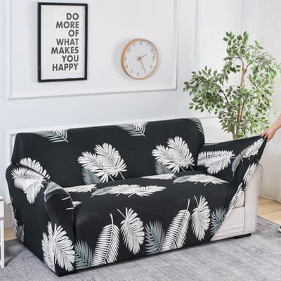 1 pièce housse de canapé élastique imprimée, tout inclus., antidérapante, résistante aux saisons, résistante aux chats/à la poussière, lavable/durable, pour la décoration et la protection du canapé domestique 1-Seater gray