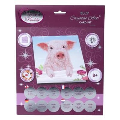 Crystal Card kit diamond painting Pig on the Fence 18 x 18 cm