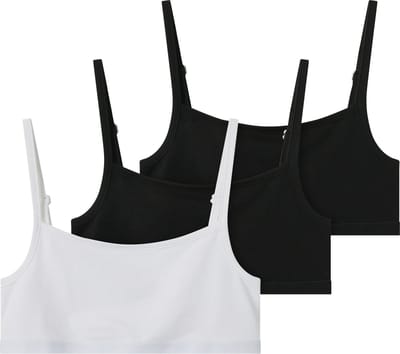 NAME IT - TKFSHORT STRAP TOP 3P SOLID NOOS - Meisjes - Onderhemden