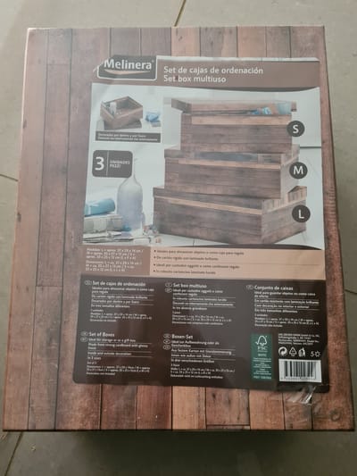 Melinera 3 opbergboxen Houtlook