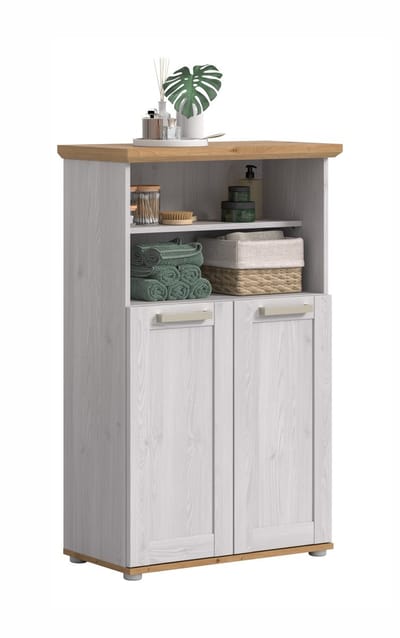 Midikast voor badkamer - Moderne opbergoplossing op wielen - FSC-hout - 74x116x34cm