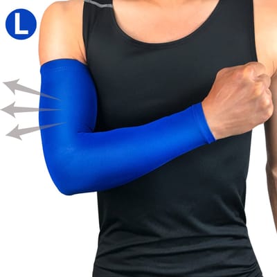 Livano Polswarmers - Armwarmers Dames - Duimopening - Wol - Armstukken - Winter - Blauw - Maat L