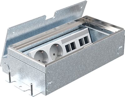 HPL instortvloerdoos 65mm 2x WCD + 4x data - deksel inleg 7mm (583.0242)