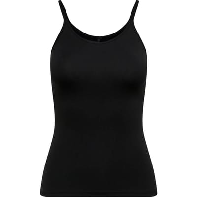 Only zwarte dames top   Ronde hals   Slim Fit   Geen zakken   Spaghettibandjes Zwart XL