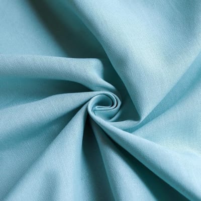 Rond Tafelkleed Katoen Linnen Blauwgroen 180 cm met Franjes voor Ronde Tafels tot 130 cm