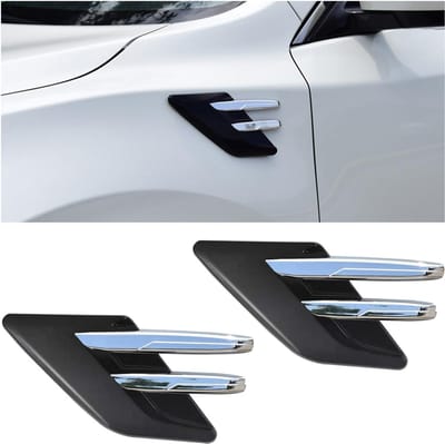 Dailygoods- Luchtinlaat 2 Stuks - Ventilatieopeningen - Turbo Motorkap - Ontluchtingsafdekking - Auto Accessoires - ABS Materiaal 23 x 11 cm - Ventilatieopening