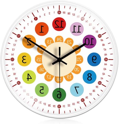 Stil Kinderwandklok van 20 cm: Leerklok voor Kinderen, Wanddecoratie voor Kinderkamer, Witte Klok voor Thuis en Kantoor