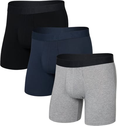 SAXX Heren Boxershort DropTemp® - 3-Pack - Koeltechnologie Onderbroek - Boxer Vochtafvoerend - Katoen/Modal mix - Grijs - M