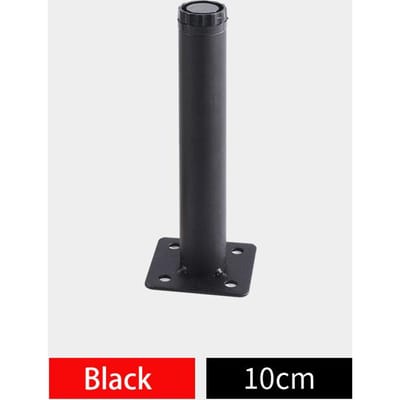 4 stuks verstelbare metalen meubelpoten voor tv-kast, kast, koffie, thee, barkruk, stoelpoten, hoog, 10/12/13/15/17/18 cm met schroef Black 10cm