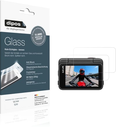 dipos – 2x Pantserfolie geschikt voor SJCAM SJ30 | 9H Screenprotector