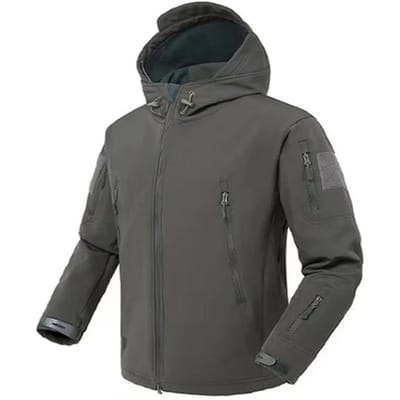 Heren Winter SoftShell Tactische Waterdichte Jassen Mannelijke Capuchonjas Gevecht Vissen Wandelen Kamperen Klimmen Skiën Broeken L grijs