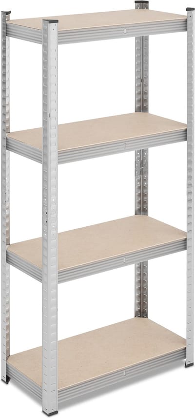 stellingkast - 200 kg - 138x60x30 cm - staal - garage - modulair - zilver