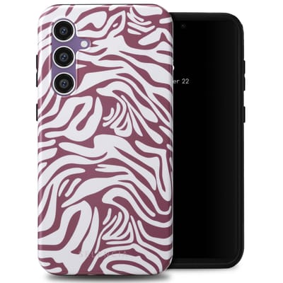 Selencia Hoesje - Geschikt voor Samsung Galaxy S23 FE - Backcover - Trippy Swirl Dark Rose