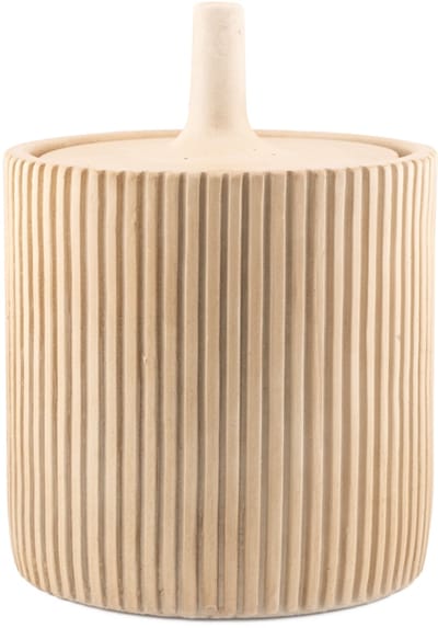 HomeBound by KY | Aardewerk jar Zilt beige L | opberg bakje | bakje | jar