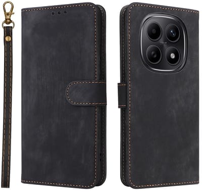Coverup Hoesje - Geschikt voor Xiaomi Redmi Note 15 / Poco M8 Hoesje - Coverup Book Case met Koord - Zwart