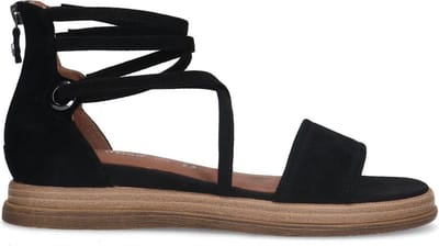 No Stress - Dames - Zwarte suède sandalen met bandjes - Maat 39