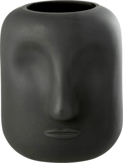 J-Line vaas Noe - glas - zwart - small - Ø 16 cm
