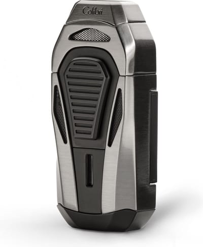 Colibri Boss Gas Aansteker - Triple Jet Flame - Stormaansteker met S-Cut Sigarenknipper - Navulbaar - Gunmetal