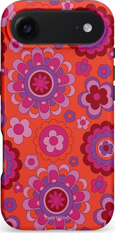 Casetastic hoesje geschikt voor Apple iPhone Air - MagSafe - Dubbellaagse bescherming - Retro warmte - Fashion Case - Rood Lavendel Roze