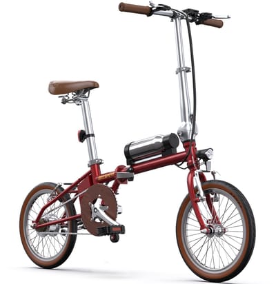 Elektrische Fiets ONESPORT - Compacte Elektrische Vouwfiets - 36V 5.2Ah Accu - 40 km Actieradius - 16×1.35 inch Banden - Snelle Oplaadtijd 2,5 uur - Ideaal voor Stad en Woon-werkverkeer - Rood