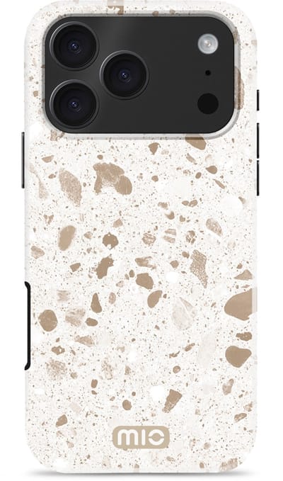 Mio by Mobilize Hoesje geschikt voor Apple iPhone 17 Pro MagSafe Telefoonhoesje Hardcase | Mio by Mobilize Backcover | Geschikt voor MagSafe | Geschikt voor Draadloos Opladen met Magnetische Ring | Geschikt voor MagSafe Case - Soft Terrazzo |