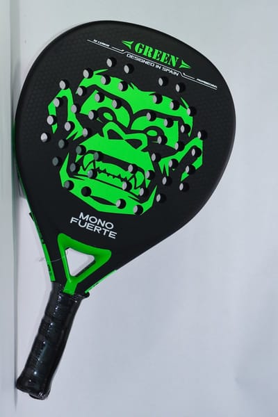 Mono Fuerte Green Padel Racket – Teardrop – 3D Relief Carbon – EVA Soft S3 Kern – Power & Spin – 340-370g-Belgisch merk
