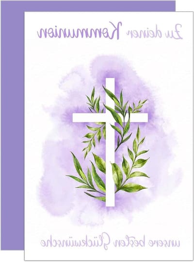 Wenskaart Communie - Communiekaart Dubbel - Geleentheid Vieren - Hoogwaardige Papierkwaliteit - 115 x 170 cm - Neutraal
