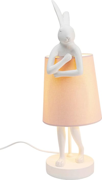 Tafellamp Dierenkonijn Roze/Wit - Konijnenlamp voor Kinderen - Bureaulamp met Tuimelschakelaar