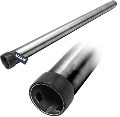 SQOON® Metalen zuigbuis 35 mm chroom 500 mm met ring geschikt voor Miele/Bosch/Siemens stofzuigers