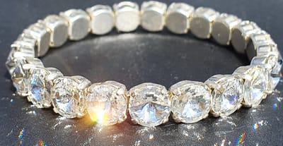 CrystalDesign Armband - Swarovski kristallen - Stretch - Zilverkleurig - Transparant