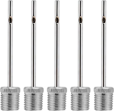 Kogelpennen Set - Ventielnaalden - Ballen Oppompen - Roestvrij Staal - 5 Stuks - Zilver