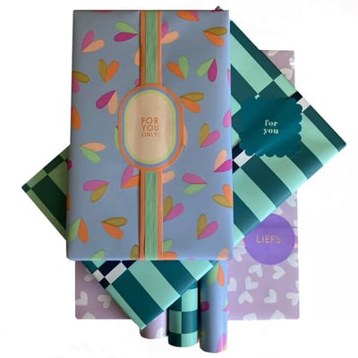 Luxe inpakpapier Roze - 20-delige inpakset met dubbelzijdig cadeaupapier, cadeaulint en bijpassende cadeaustickers