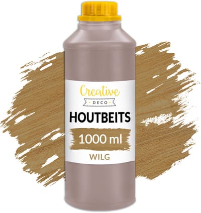 Creative Deco Houtbeits op Waterbasis |Wilg Kleur | 1 Liter | Sneldrogende Vernis | Niet Giftig | voor Hout, Houten Lambrisering, Beton, Baksteen, Behang en Meer | Hoge Efficiëntie