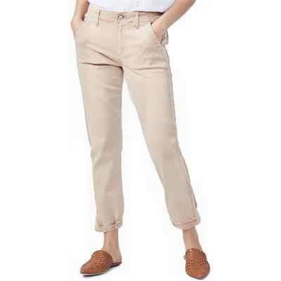 PAIGE Mayslie Grosgrain Side Stripe Grosgrain Vintage Oak Maat: W24 | Slim Jeans Outlet | Dames | Beige
