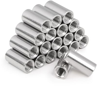 Dailygoods - LALAGO 20 stuks lange moeren rond M12 x 30, lengte schroefdraadmof roestvrij staal V2A VA A2, schroefdraadhuls met binnendraad, moeren verlengmoeren, afstandsmoffen, verbindingsmoeren voor vervanging
