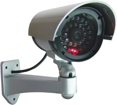 Nepbewakingscamera - Dummy camera - Preventie inbraak - Met LED licht - 11 x 20 x 23 cm - Zilver