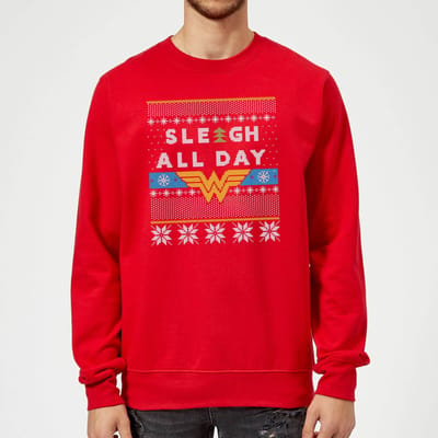 Wonder Woman 'Sleigh All Day Christmas Jumper - Red - S