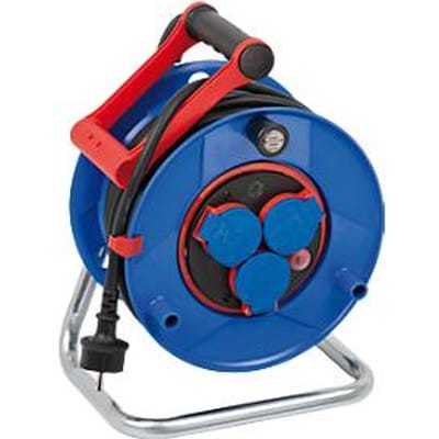 Brennenstuhl Garant Bretec IP44 Kabelhaspel, 25 m, speciaal kunststof (gebruik voor bouwplaatsen en continu gebruik buitenshuis), made in Germany, blauw