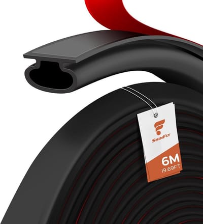 Zwarte Deurrubber Kit van 6 meter voor Geluidsisolatie, Warmte-isolatie en Waterdichtheid voor Deuren en Ramen