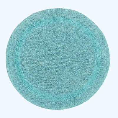 Homescapes Ronde Badmat aqua 80 cm gemaakt van 100% katoen
