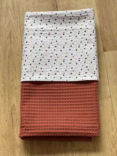 baby deken kinderwagen deken wieg deken koper brique roest gekleurde stipjes 60 x 90 cm