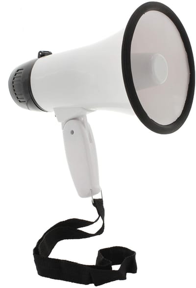 Allecto - Megaphone Football Fan Fanfare - Mini Megaphone - Voorkom keelpijn - Wit-Zwart - Voor Voetbalfans - Ideaal voor Sportevenementen