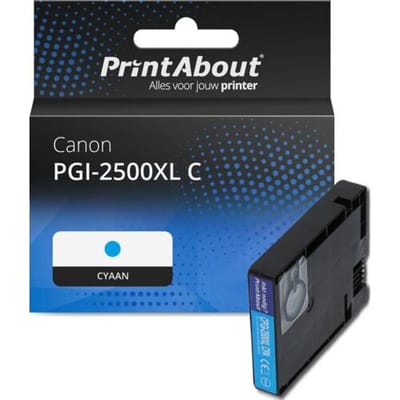 PrintAbout Inktcartridge PGI-2500XL C  Cyaan Hoge capaciteit geschikt voor Canon