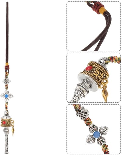 Dailygoods- Hanger Boeddhistische Om Padme Hum - Feng Shui Amulet - Meditatie Decoratie - Traditioneel Design - Cadeau voor Bruiloften - Vajra Pestle Hanger - Sieraad