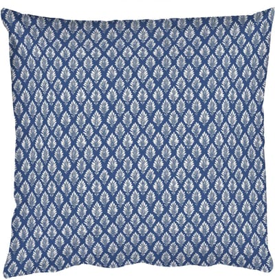Sierkussens - Kussentjes Woonkamer - 50x50 cm - Bladeren - Wit - Blauw - Patroon
