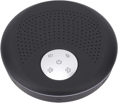 Conferentie Speaker - Vergader Telefoon - Zakelijke Communicatie - 360 Graden Opname - 21 x 21 x 8 cm - Zwart