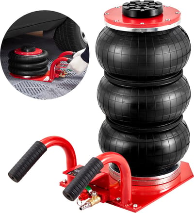 VEVOR Pneumatische Krik Triple Bag Air Jack 3t Triple Bag Air Jack 140-450mm Hefhoogte Airbag Air Jack 5 Minuten Lift Korte Handgreep Air Jack Jack Red Arbeidsbesparend